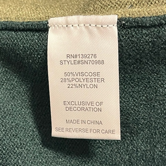 Les Serein Sebastiane Collegiate Casual Chic Pull on Sweater, Sz M, Green & Gray - Picture 6 of 7